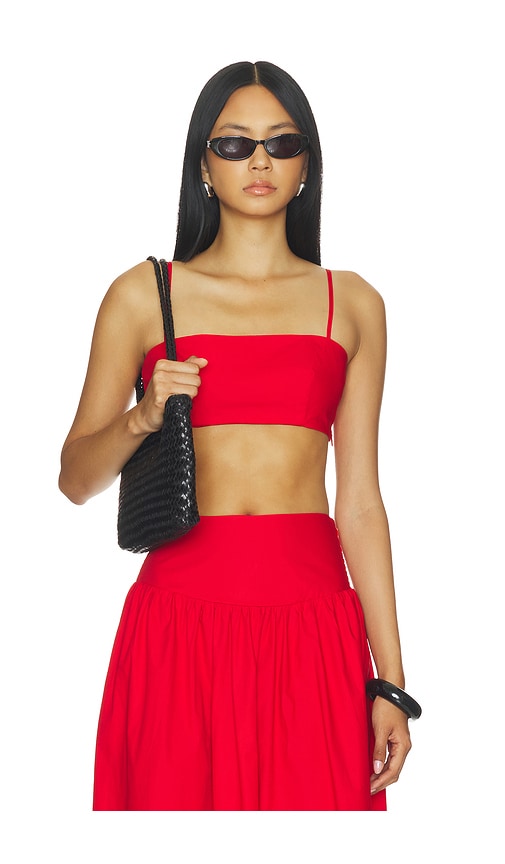 Susana Monaco Poplin Crop String Top en Red Taille S Also en XS M L 121 €