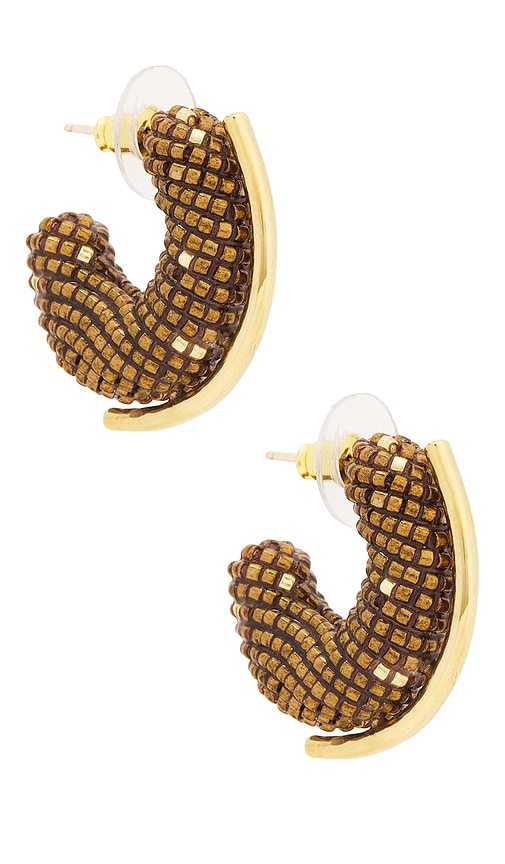 Shop Susana Vega Mini Alba Earrings In 青铜色