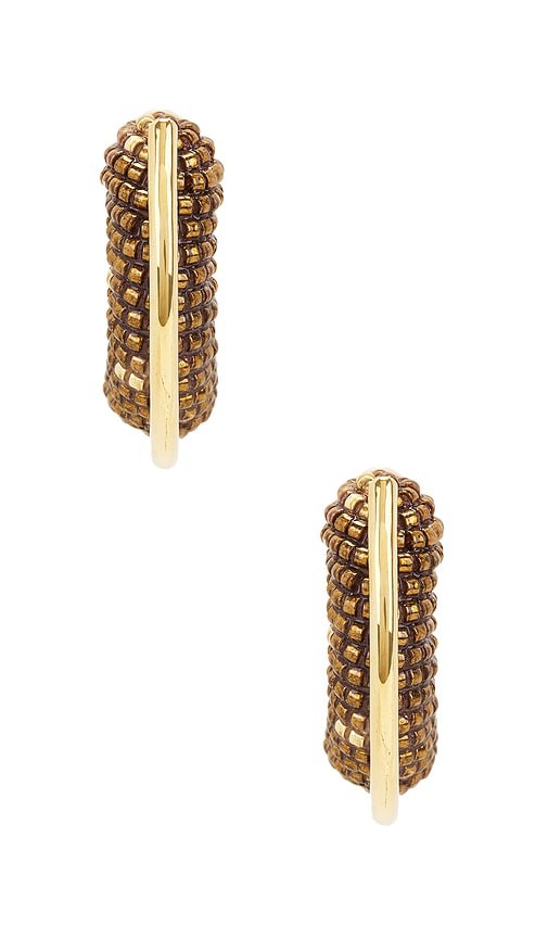 Shop Susana Vega Mini Alba Earrings In 青铜色