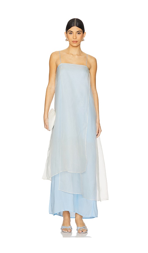 S/w/f Sheer Slip Maxi Dress In 浅天蓝色