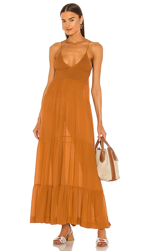 SWF Shirred Maxi Dress in Cabin | REVOLVE