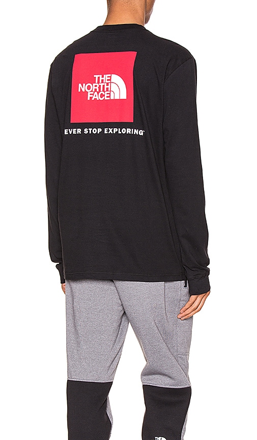 red north face long sleeve