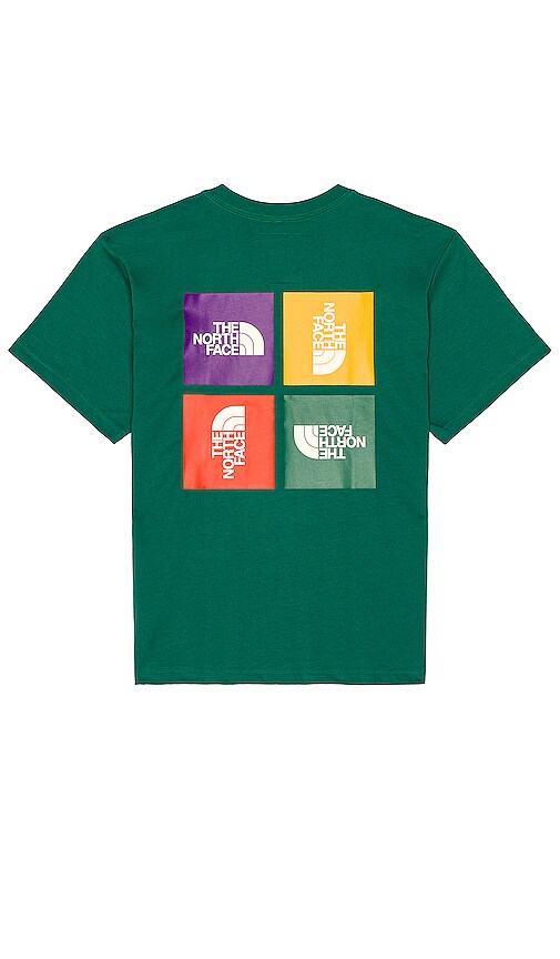 The North Face Color Block Tee in Evergreen