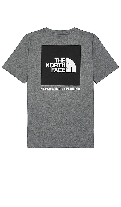 The North Face Box Nse Tee in Tnf Medium Grey Heather & Tnf Black