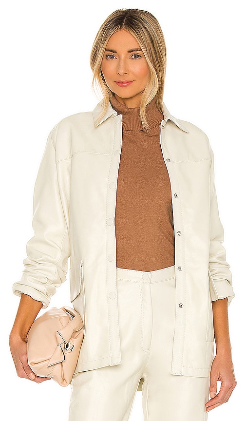Tach Clothing Lili Leather Jacket in Ivory REVOLVE