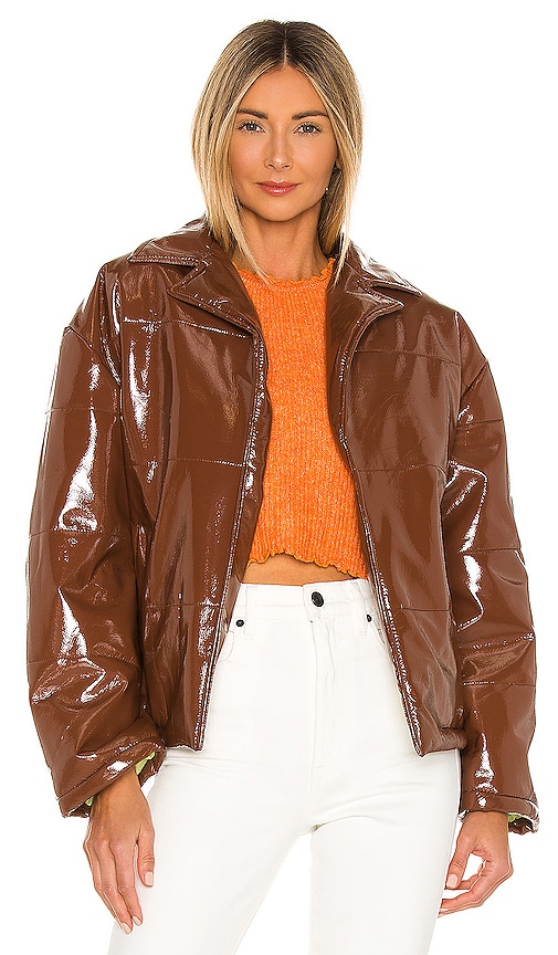 Tach Clothing Milena Quilted PU Jacket in Brown REVOLVE
