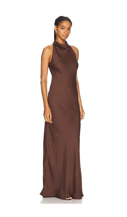 Shop Rotate Birger Christensen Lace Maxi Dress In Brown