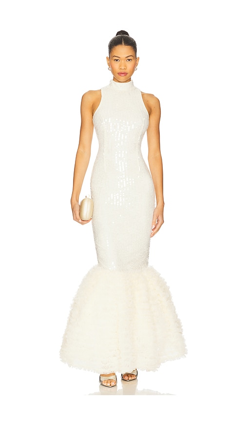 Sequin Maxi Dress in Ivory. - size 32 (also in 40, 42) - ROTATE - Modalova