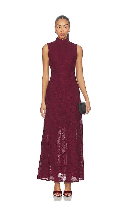 ROTATE Flower Mesh Maxi Dress