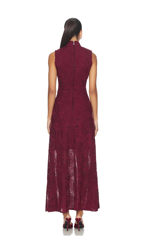  Rotate Maxikleid Aus Geblümtem Netzstoff In Burgundy. Größe 32. Also In 38, 42. 