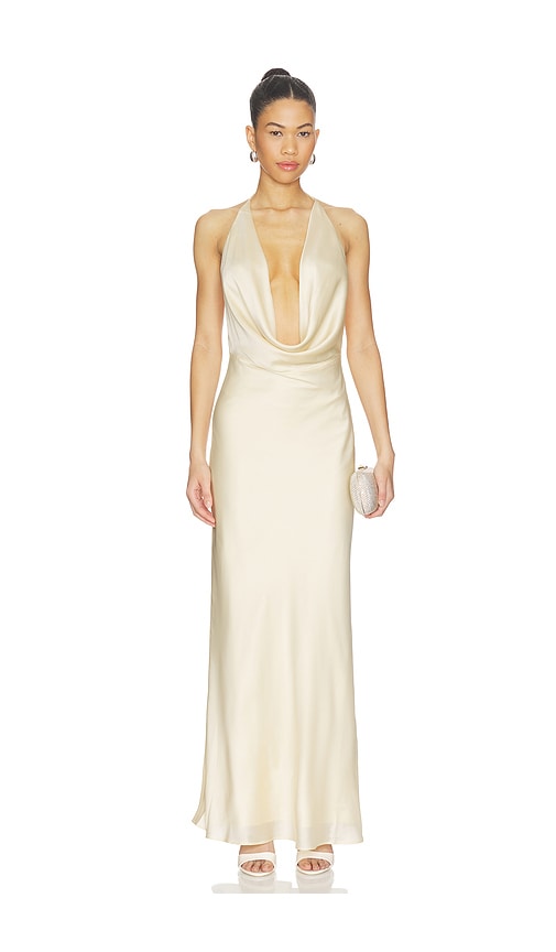 ROTATE Chiffon Halter Dress