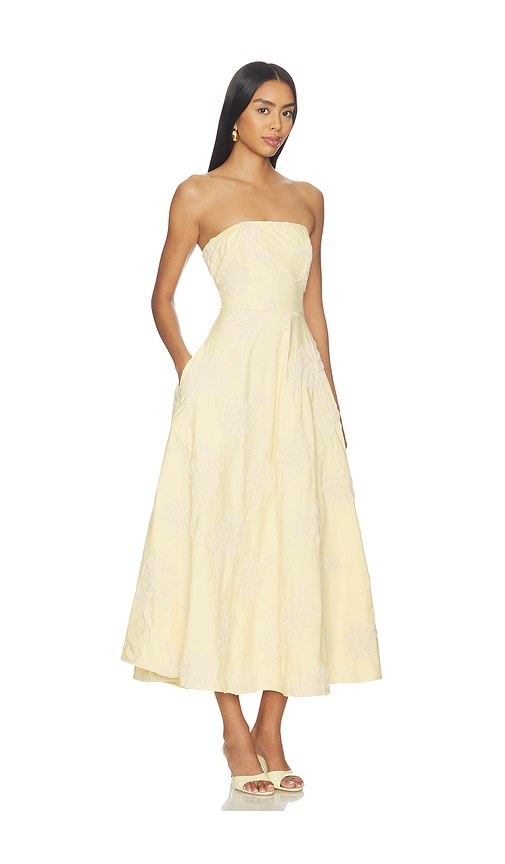  Rotate Kleid Flower Strapless In Yellow. Größe 32. Also In 34, 38. 