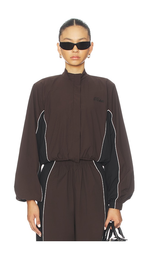 Rotate Birger Christensen Crispy Woven Jacket In Brown