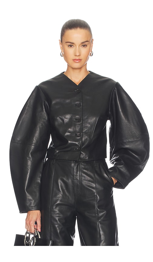 ROTATE BLOUSON EN CUIR FITTED LEATHER JACKET en Black Taille 42 Also en 32 34 36 38 40 44 46 676 €