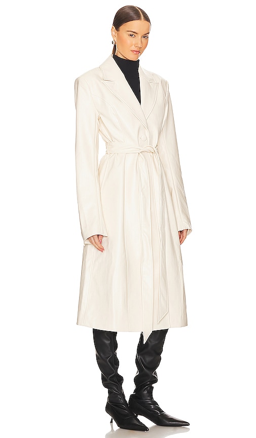 Shop Rotate Birger Christensen Textured A-line Coat In White