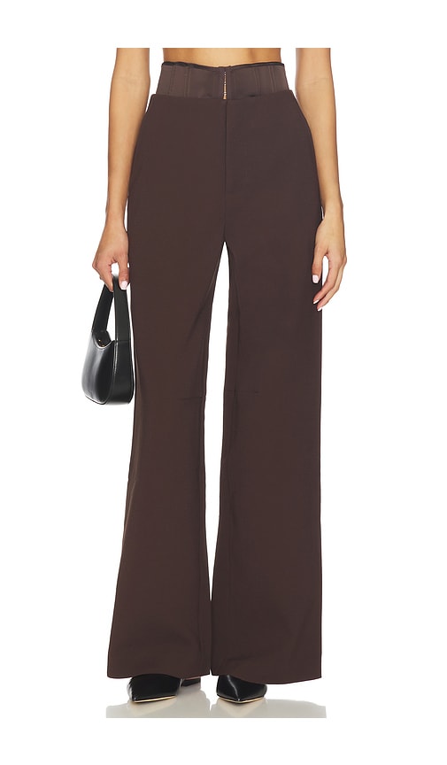 Rotate Birger Christensen Corset Suiting Pant In Brown