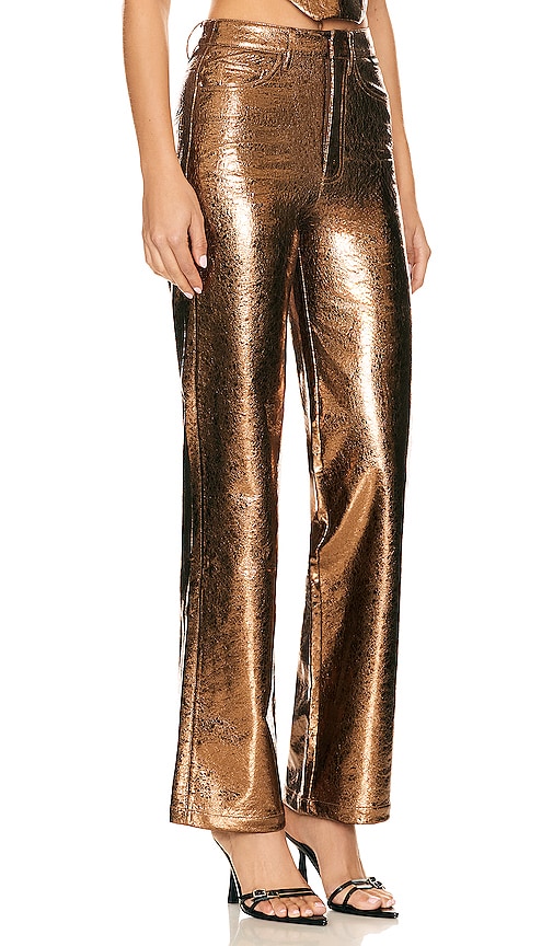 Shop Rotate Birger Christensen High Waist Pants In Toasted Coconut