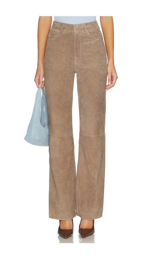 ROTATE Straight Suede Pants