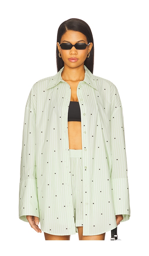 Poplin Oversized Shirt in Green. - size 32 (also in 34, 36, 38, 40, 42, 44) - ROTATE - Modalova