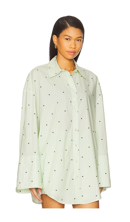  Rotate Poplin Oversized Shirt In Green. Größe 36. Also In 38, 40, 42. 