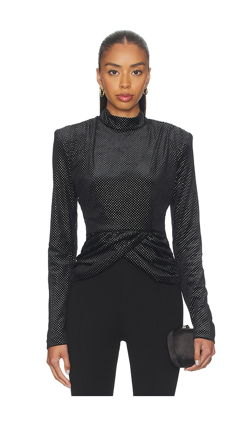 ROTATE Velvet Draped Top