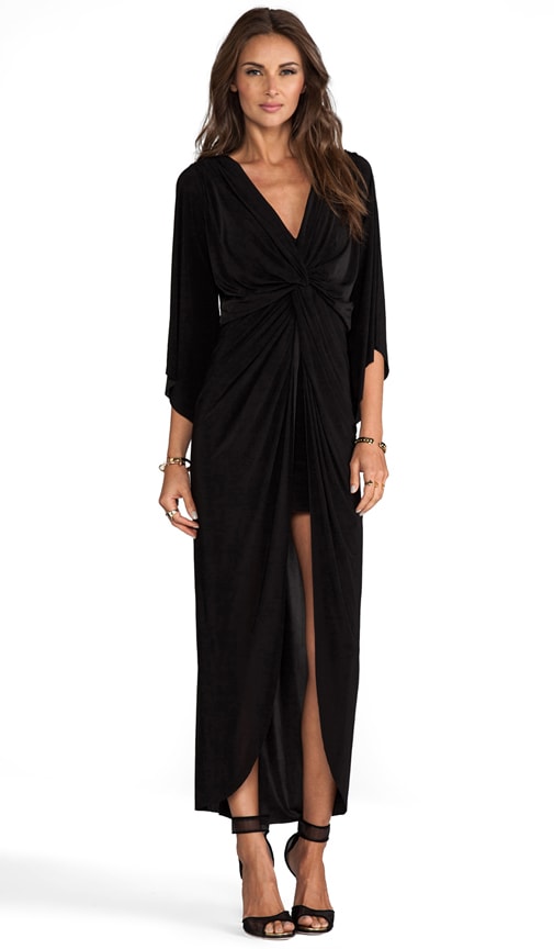 Long Sleeve Knot Hi Low Dress