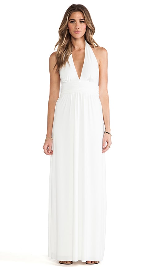 white halter maxi dresses
