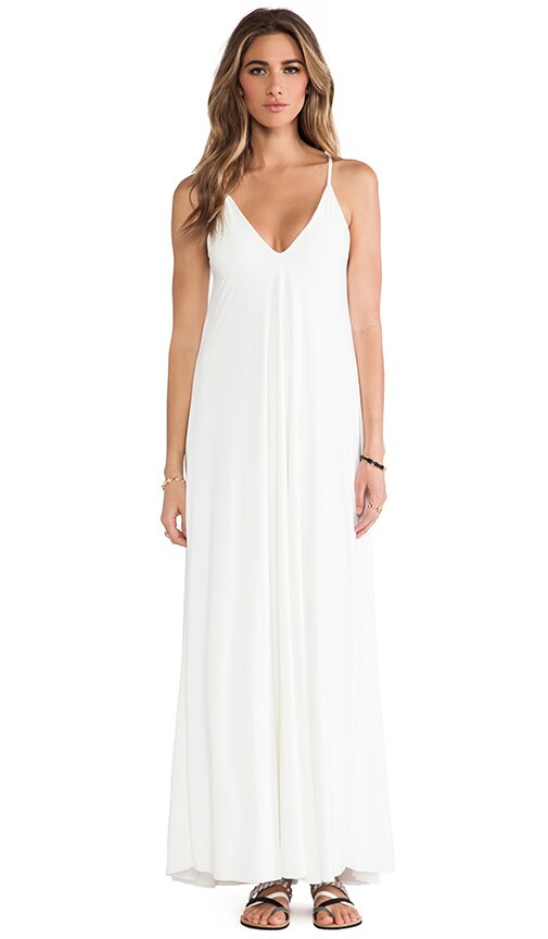 white basic maxi dress