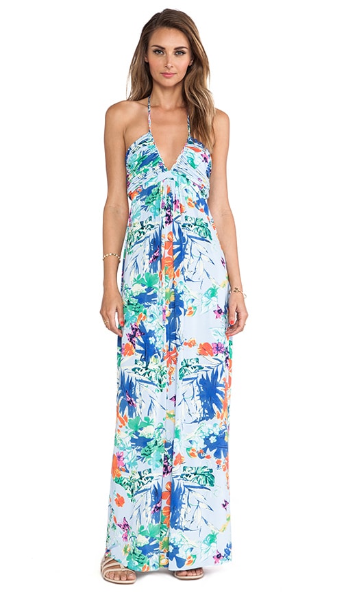 Plunging Halter Maxi Dress