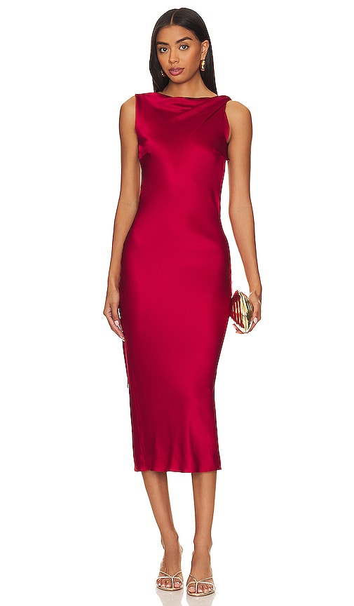 Shop The Bar Silk Max Dress In Red
