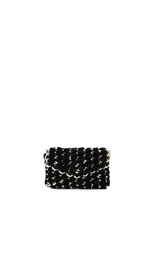 Micro Eve Velvet Clutch with Gold Chain