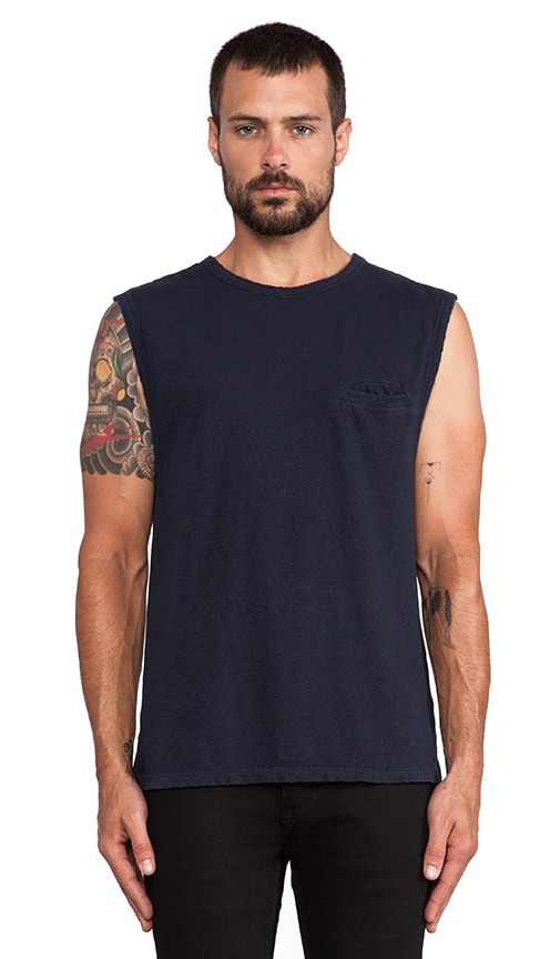 Distressed Slub Cotton Jersey Tank