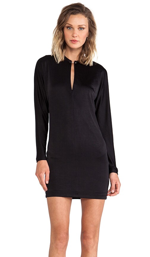 Pique Double Knit Long Sleeve Dress