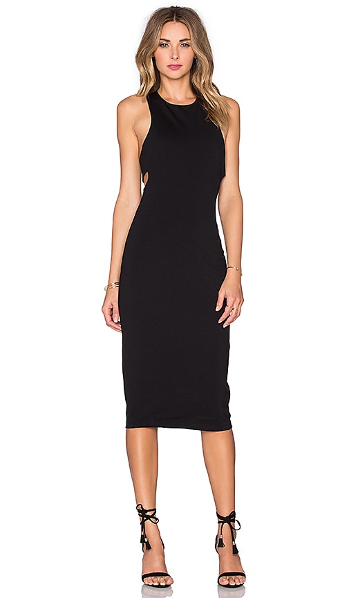 T By Alexander Wang Ponte Bandeau Back Maxi Dress In Black Revolve