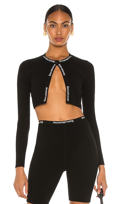 ALEXANDER WANG CROPPED BODYCON CARDIGAN