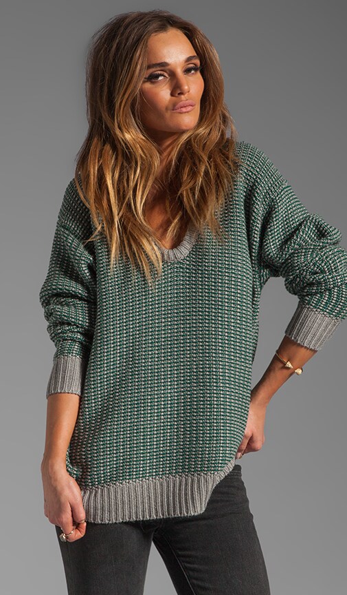 Checkered Float V Neck Dolman