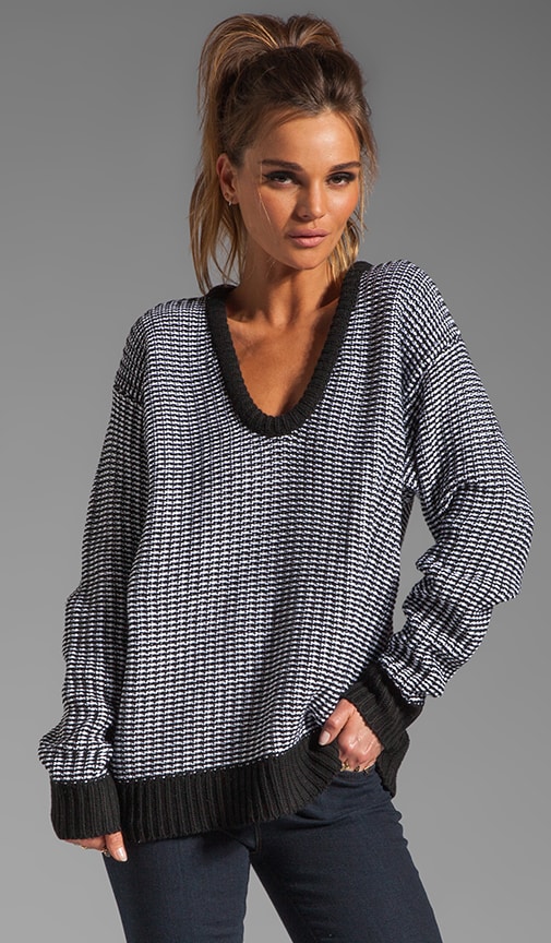 Checkered Float V Neck Dolman