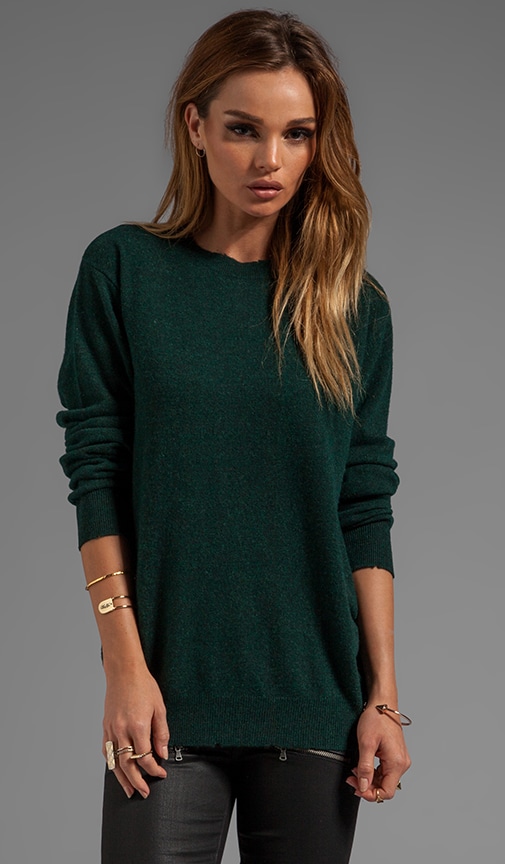 Distressed Merino Blend Knit Pullover