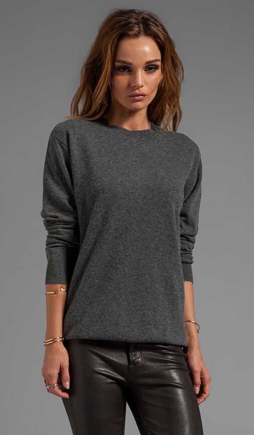 Distressed Merino Blend Knit Pullover