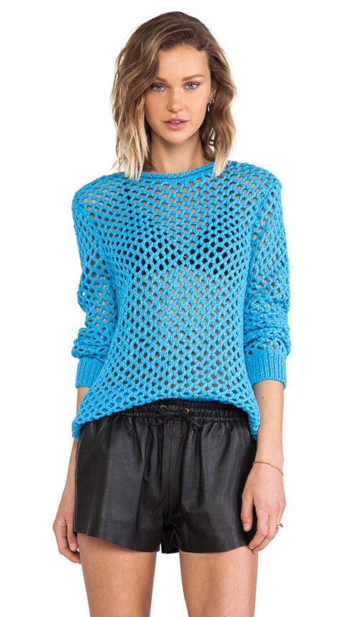 Open Knit Crewneck Pullover