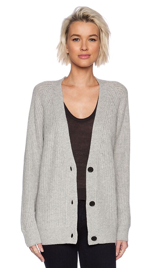 Cash Wool Half Cardigan Stitch Oversize Cardigan