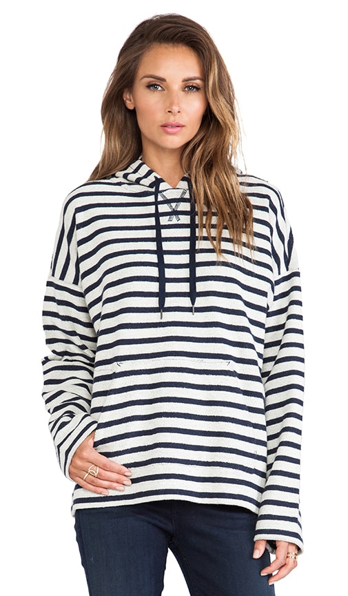 Stripe French Terry Hooded Sweatshirt