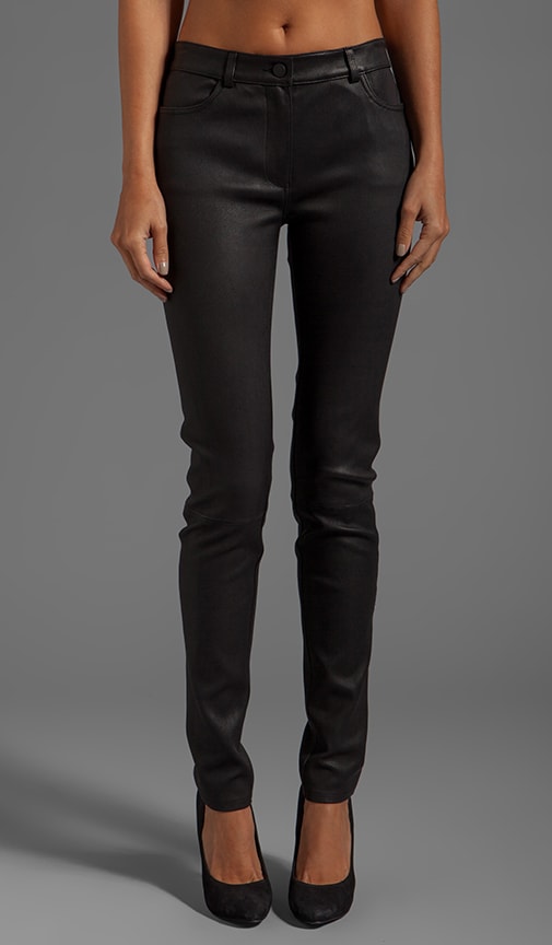 stretch leather jeans