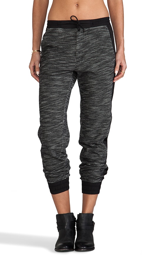 French Terry Track Pants With Matte Nylon Detail