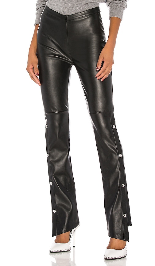 stretch faux leather pants