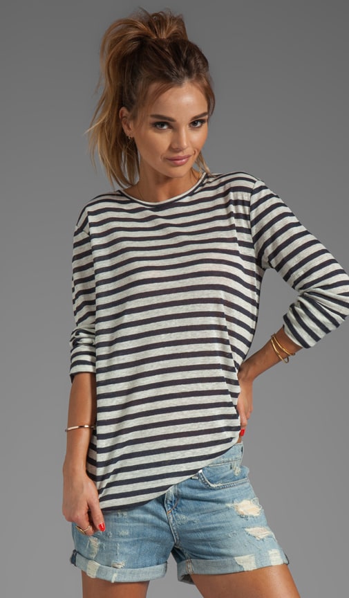 Linen Stripe Long Sleeve Tee