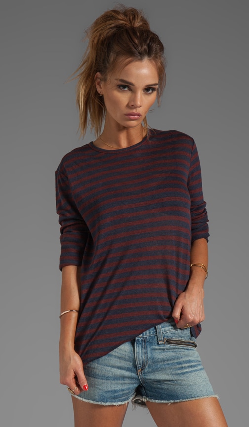 Linen Stripe Long Sleeve Tee
