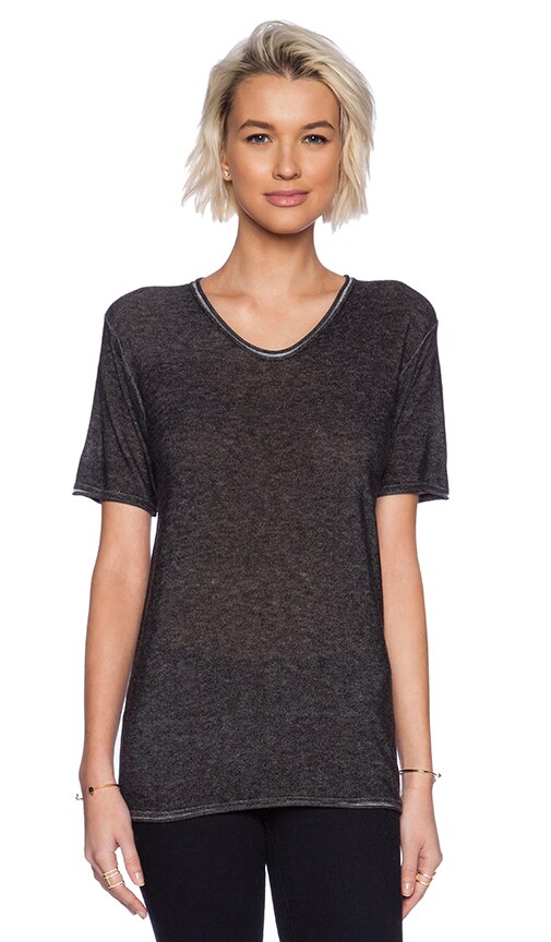 Viscose Blend Plaited Short Sleeve Tee