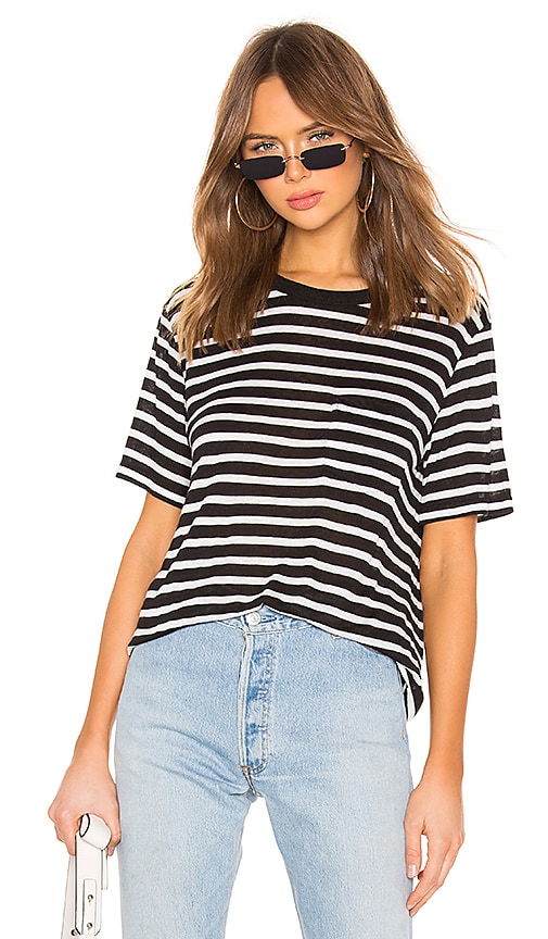 Wide Striped Pocket Tee