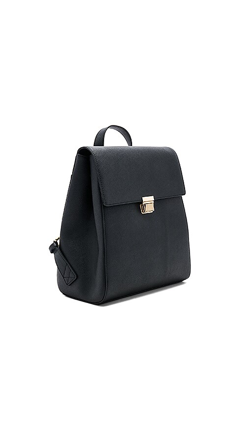 black structured backpack